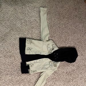 Free People jean jacket sweatshirt